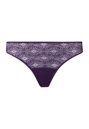 Ruby Geometric Lace Thong | Amethyst 70854-2431